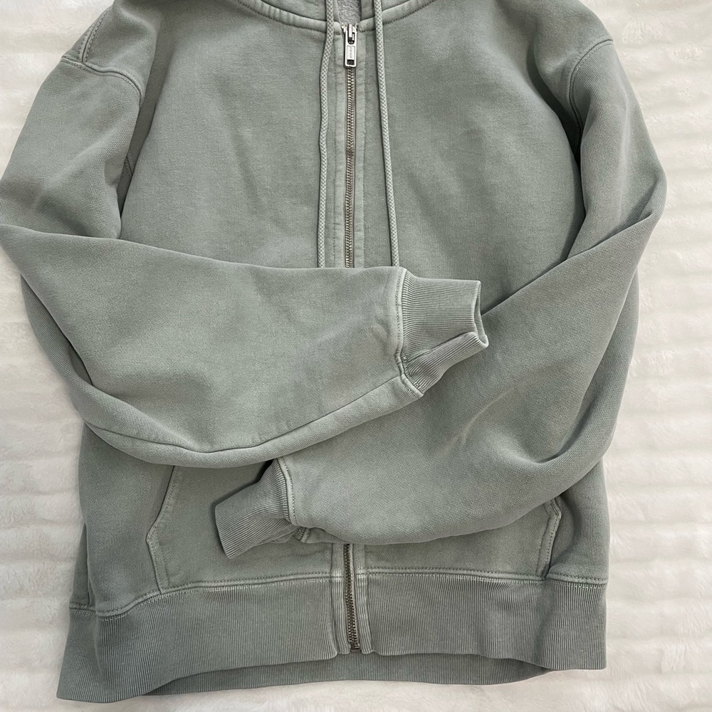 Brandy Melville Sage Green Zip-Up Hoodie